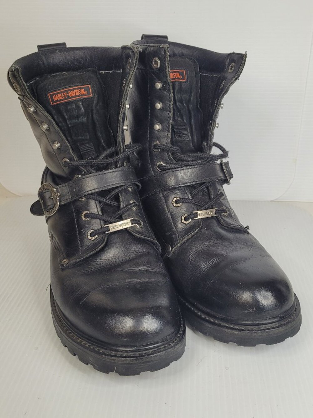 Harley-Davidson Mens Size 13 Faded Glory Black Leather Motorcycle Boots 91003